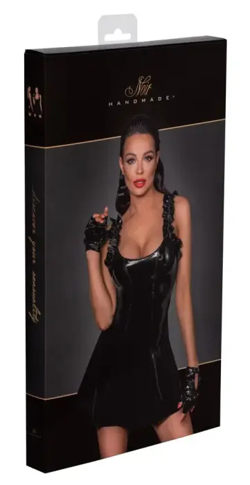 Noir Kleid Rüsche Dress – Black