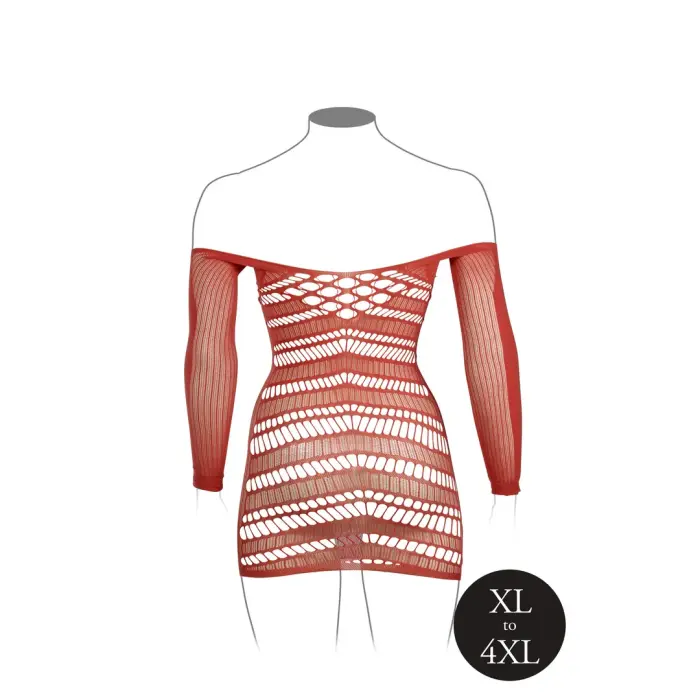 Garām piedurknēm tīkliņa mini kleita – Queen Size Foto 18