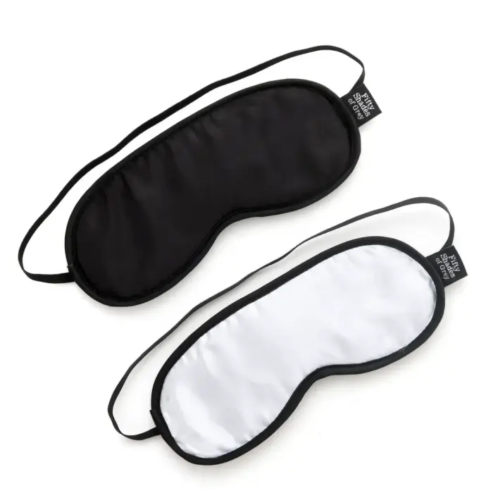 Fifty Shades of Grey No Peeking satīna acu pārsēju komplekts – 2 gab. – melns