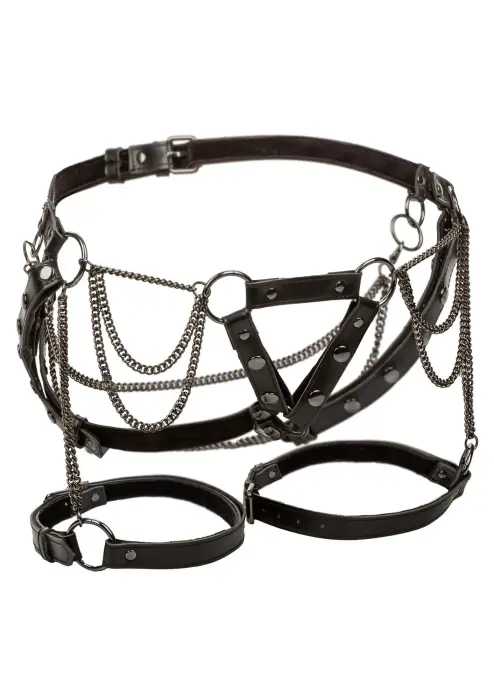Euphoria Collection Plus Size Thigh Harness With Chains – Black