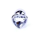 MyLove Toys Jewellery серебряная анальная пробка в форме сердца – 7 cm – Прозрачная — Фото 3