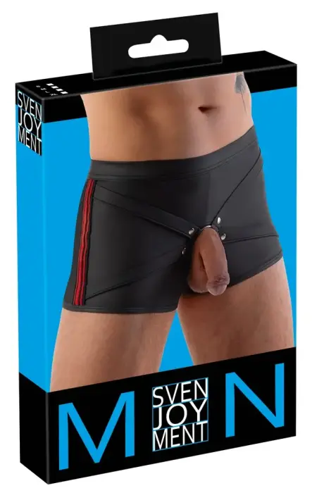 Svenjoyment Boxer Shorts with Cock Ring – Black/Red – S