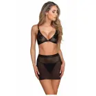 Guilty Pleasure Mini Mesh Skirt – lühike poolläbipaistev elastne võrk-miniseelik – must – Suurus: L/XL — Foto 2