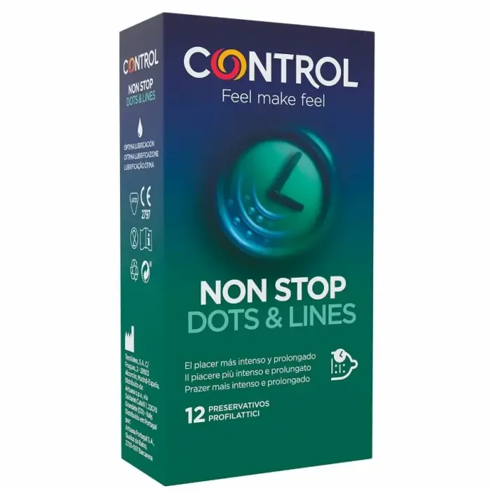 Control Nonstop Dots & Lines Latex Condoms – 12 pcs