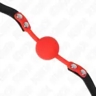 KINK silikona bumbiņas knevelis – sarkans – 4 cm — Foto 3