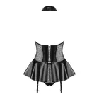 Obsessive korseto ir kelnaičių komplektas su wet look ir tinkleliu – L/XL — Nuotrauka 6