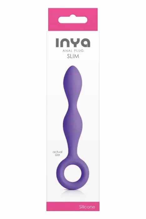 INYA Slim – silicone anal plug with finger ring – purple – 12.7 cm