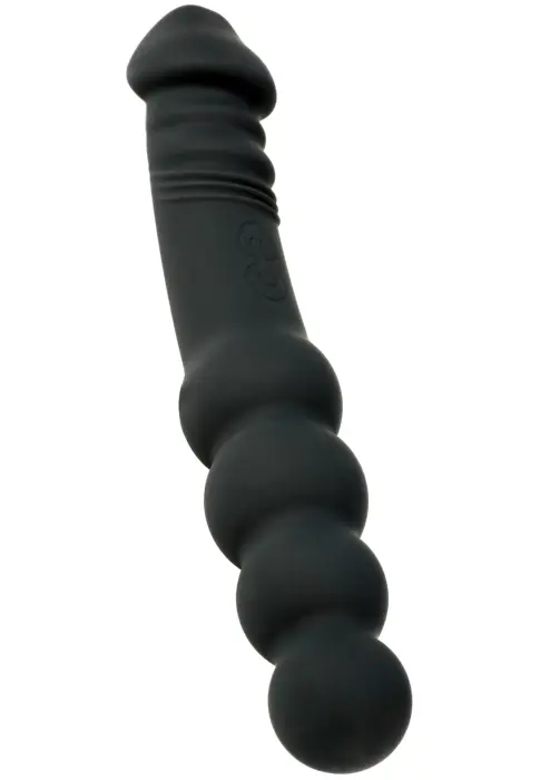 Dvipusis analinis vibratorius – 20 cm – Juodas