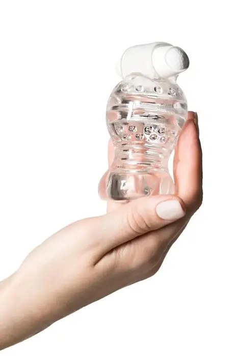 Lingam Shakti, vibrējošs masturbators, TPE, caurspīdīgs, 9 cm Foto 6