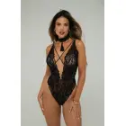 Christine Aliah – exclusive floral lace open-crotch body with detachable accessories – black – L/XL — Photo 4