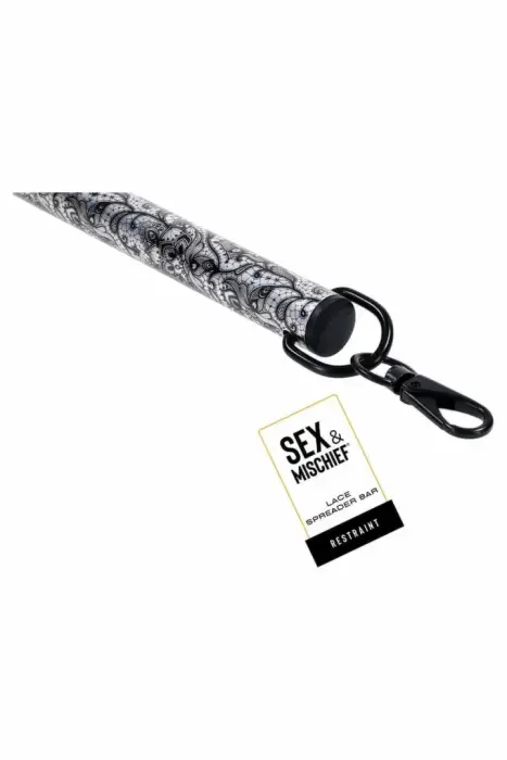 Sportsheets Sex and Mischief Lace Spreader Bar – black lace design – 56 cm