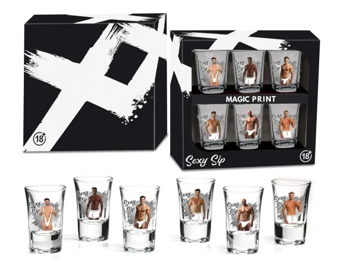 Sexy Sip – 6 stikliukų rinkinys 35ml – Vyrams