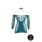 Garām piedurknēm tīkliņa mini kleita – Queen Size Foto 15