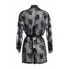 Christine Graceful – lace kimono robe with belt & thong – black – L/XL — Photo 8