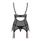 OBS korsetes komplekts ar kakla siksniņām, gredzena detaļu un zeķturiem – melns – XL/2XL Foto 4
