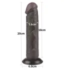 LoveToy Sliding Skin Dual Layer Dong – realistiškas dviejų sluoksnių dildo – TPE – juodas – 20,3 cm — Nuotrauka 2