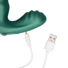 Teksturēts vibrējošs prostatas masieris ar tālvadības pulti – 12 cm (4.7″) – Metāliski zaļš — Foto 7