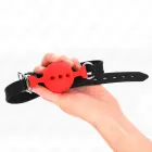 KINK Silicone Ball Gag Red M – Adjustable Strap 35-51 cm, 4.5 cm Ball — Photo 2