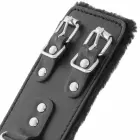 Darkness Adjustable Black Leather Handcuffs with Soft Lining — Photo 3