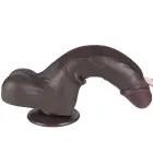 LoveToy Sliding Skin Dual Layer Dong – reālistisks divslāņu dildo – TPE – melns – 21,6 cm — Foto 13