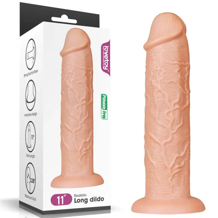 Reālistisks garš dildo – 28 cm (11″) – Miesas krāsa