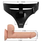 PRETTY LOVE Jerry strap-on dildo – 19.3 cm (7.6″) – miesas krāsa — Foto 9