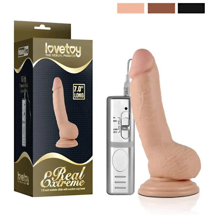 Reālistisks vibrējošs dildo – 18 cm (7″) – Melns Foto 5