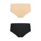 Bye Bra Invisible High Brief aukšto liemens kelnaitės 2-pack Nude & Black – L — Nuotrauka 8