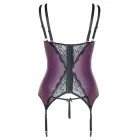 Cottelli CURVES Strapshemd basque komplektas su atviru tarpkoju stringais – violetinė/juoda – 2XL — Nuotrauka 10