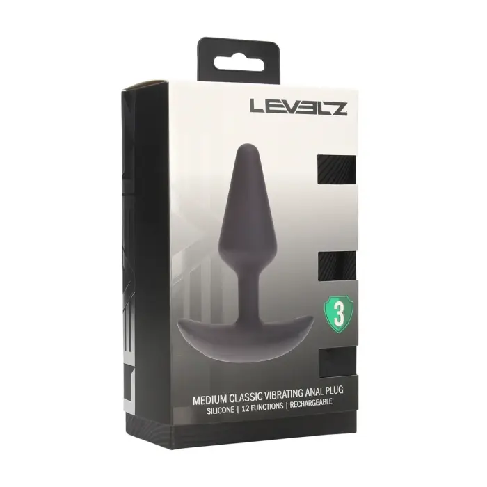 LEVELZ Classic Silicone Vibrating Plug – M – Black