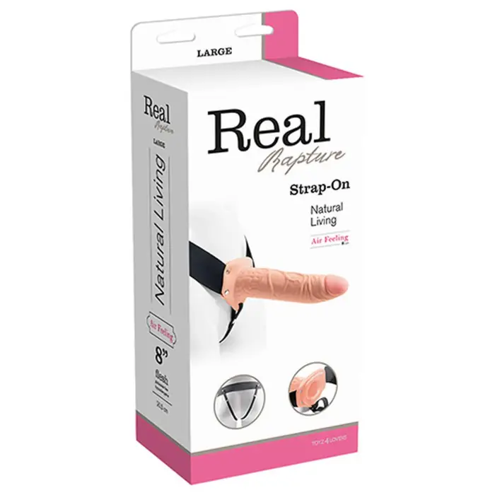 Real Rapture Dobais Reālistiskais Strap-On Dildo – 20 cm (8″) – Miesas krāsa
