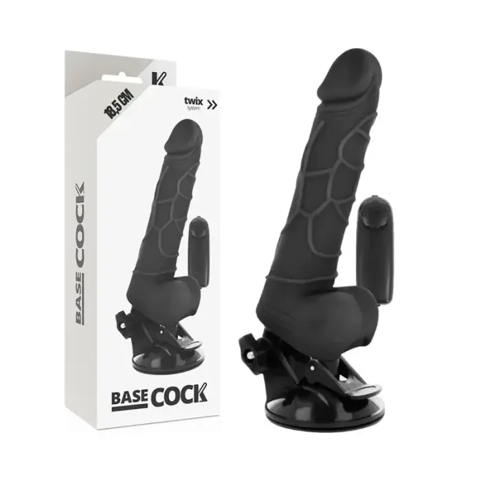 BASECOCK Black вибрирующий гибкий вибратор – 18.5 см (7.3″) – черный