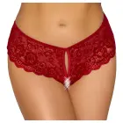 Cottelli LINGERIE kelnaitės su atviru tarpkoju ir suvarstymo dekoru – raudonos – S — Nuotrauka 2