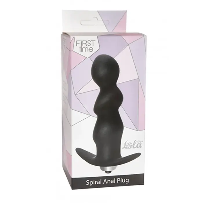 Spirālveida vibrējošs anālais spraudnis – 9.5 cm – Melns