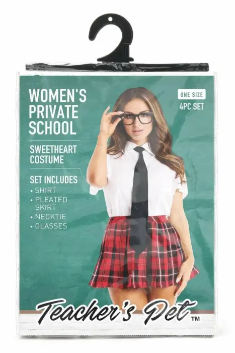 Teacher's Pet – 4-piece private school costume set – black/white