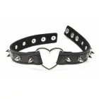 XR Brands Spiked Heart Choker Black Vegan Adjustable 42cm — Photo 3