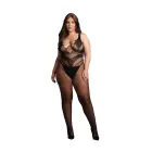 Võrkbodi rõhutatud joontega – must – Plus size — Foto 12