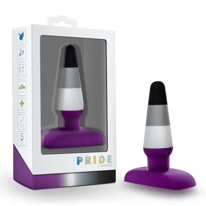 Blush Avant P7 Ace Asexual Pride Striped Anal Plug – 10.8 cm (4.3″) – Multicolored