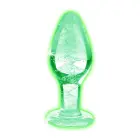 Pimedas helendav klaasist anaaltapp – L – 19 cm (7.5″) – Roheline — Foto 5