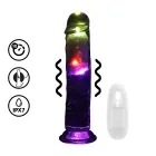 RealRock LED vibreeriv dildo iminapaga – 20 cm (8″) – läbipaistev — Foto 7
