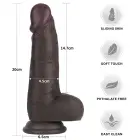 LoveToy Sliding Skin Pro II – divslāņu reālistisks silikona dildo – melns – 20,3 cm (8'') — Foto 2