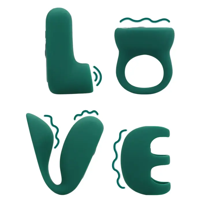 LOVE' (S)explore set – 4 toys + bullet – green crystal
