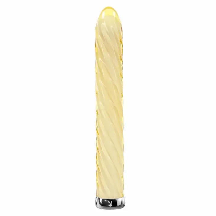 Стеклянный вибратор Playboy Twist of Fate – 18.5 cm (7.3″) – желтый