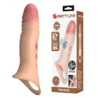 Pretty Love reālistiska vibrējoša locekļa uzmava – 22 cm (8.7″) – melna — Foto 1