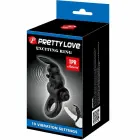 Интимное кольцо Pretty Love BI-210245 с дизайном кролика – 8.5 cm (3.3″) – черный — Фото 6