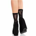 Leg Avenue Bow Lace ankle socks, fishnet – black – one size — Photo 2