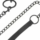 Darkness – adjustable neoprene collar with metal chain leash – black — Photo 3