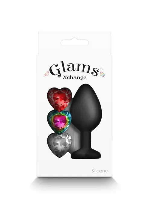 Glams Xchange Sirds vidējs dildo – M – Melns Foto 4