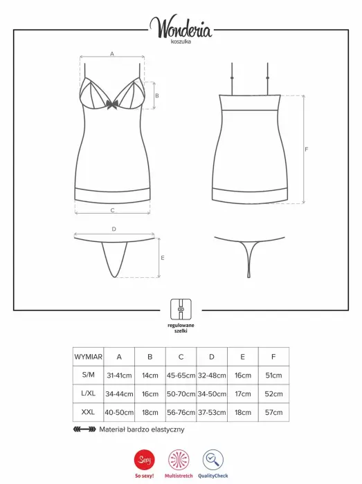 Комплект нижнего белья Wonderia – чёрный – S/M Фото num