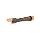 Leg Avenue kolmnurkse võrkmustriga sõrmedeta kindad – mustad – One Size — Foto 3